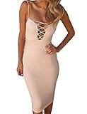 Allegrace Womens Summer Sexy Strap Criss Cross Bodycon Party Evening Dresses