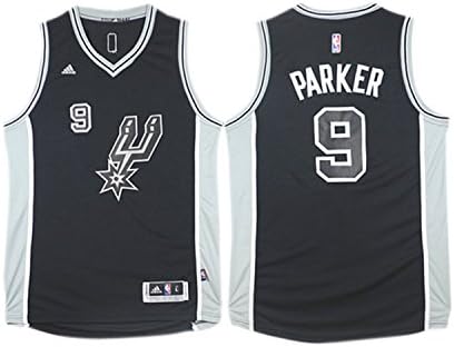 Spurs 9 Tony Parker Black 2015-16 Swingman Jersey Size-M