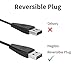 Hagibis Fitbit Alta HR Charger with Reset Button Replacement Charging Cable with Reversible Plug USB Connector for Fitbit Alta HR (2 Pcs)-Not for Fitbit Alta