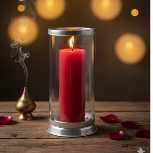 Suporte Porta Vela de 7 Dias em Vidro e Alumínio – Estrutura Segura e Design Funcional para Iluminação