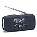 [Upgrade] Frostory Emergency Solar Hand Crank Dynamo NOAA WB AM/FM Radio Hurricane Camping Survive Kit with 3-LED Flashlight 1000mAh Power Bank 088FS (Black)