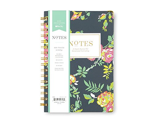 Day Designer for Blue Sky Notebook Journal, 160 Ruled Pages, Hardcover, Twin-Wire Binding, 5.75