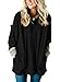 HOTAPEI Women's Hoodie Oversized Fit Long Sleeve Front Pockets Knit Colorblock Top Pullover Hooded Sweatshirt