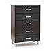 South Shore Cosmos 5-Drawer Chest-Black Onyx and Charcoal