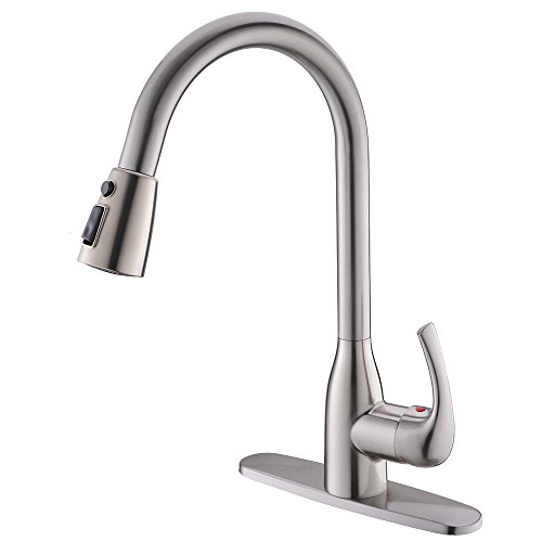 Modern commercial brushed nickel stainless steel single…