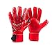 Coodoo Goalie Goalkeeper Gloves with Pro Fingersaves, Strong Grip for The Toughest Saves, Protection to Prevent Injuries, Fit Match Training, Adult, Youth,Size 6-11 (Black & Red, 6)