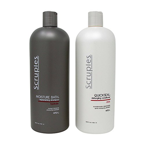 Bundle-2 Items : Scruples Moisture Bath Shampoo, 33.8 Fl Oz & Scruples Quickseal Conditioner, 33.8 Fl Oz