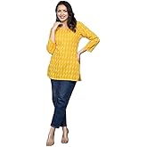 HION HILS Women's Pure Cotton Embroidered Short Kurta Kurti