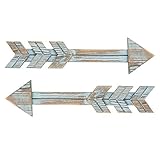 YXMYH Arrow Decor, Blue Wood Arrow Sign Wall Decor - Decorative Farmhouse Home Wall Hanging Decor, 2 Pack