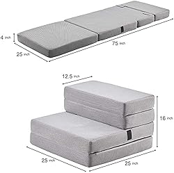 SINWEEK Folding Mattress Folding Sofa 4" Breathable