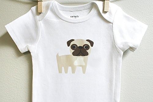 Pug Boy Girl Baby Clothes Bodysuit Short Long Sleeve 3 - 18 Months