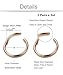 THUNARAZ 3 Pair Stainless Steel 16G Sleeper Earrings Septum Clicker Nose Lip Ring Body Piercing Rose Gold Tone
