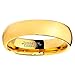 Charming Jewelers Tungsten Wedding Band Ring 5mm for Men Women Comfort Fit 18K Yellow Gold Plated Plated Domed Polished