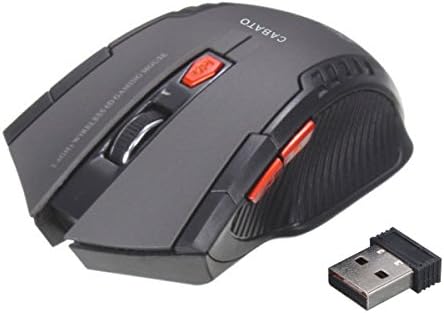 Cabato Classic 2.4G Portable Optical Wireless Mouse with USB Nano Receiver for Notebook,PC,Laptop,Computer,6 Buttons,30 Months Battery Life,4800 DPI,6 Adjustment Levels