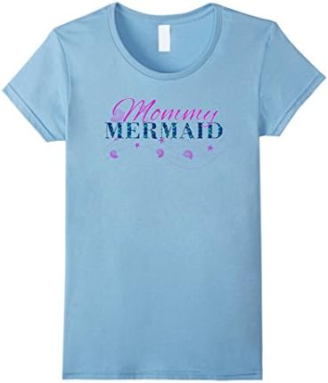 Womens Mommy Mermaid Birthday Party T-Shirt Small Baby Blue