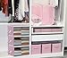 Simple Houseware 3 Pack Foldable Closet Organizer Clothing Storage Box with Clear Window, Pink