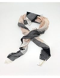 Wander Agio, pashmina larga triangular de tejido de cachemira a cuadros para mujer.