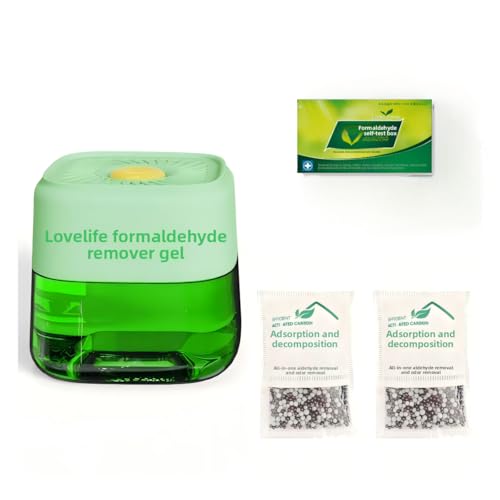 Air Freshness Set: Formaldehyde Removal Gel + Formaldehyde Detection Kit + Odor Removal Color-Changing Particles Combo, 90-day all-weather purification | One-click activation, no need to plug in
