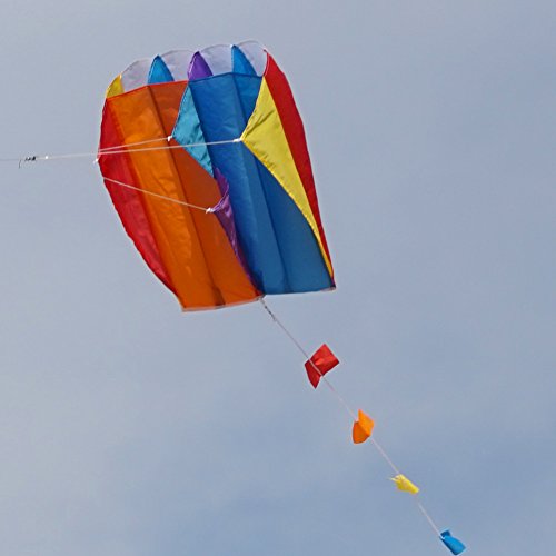 Besra Colorful Parafoil Kite with Long Tail Easy to Fly Outdoor Fun Sports for Kids & Adults (1 PCS) - Thumbnail 7