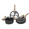 Haufson-Asteroid-Trio-Non-Stick-Cookware-with-Lid-5-Pieces-Set-Pot-And-Pan-Sets-Induction-PFOA-Free-Frying-Pan-28-cm-Saute-Pan-28-cm-with-Lid-Casserole-24-cm-with-Lid Haufson Asteroid Trio+, Non Stick Cookware with Lid, 5 Pieces Set, Pot And Pan Sets Induction, PFOA Free, Frying Pan 28…