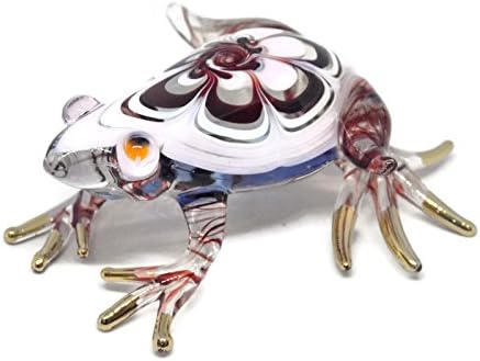NaCrafTH Salamander Lizard Handmade Figurines Murano Glassblowing Art Animal Figure Crystal Reptile Home Decor Garden Ornament (Frog)