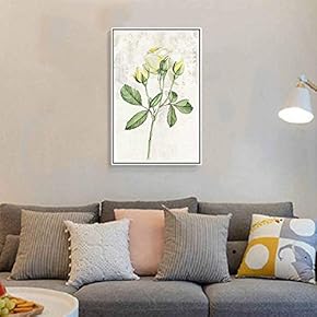 Floating Framed Canvas Wall Art for Living Room, Bedroom Vintage Flower Canvas Prints for Home Decoration Ready to Hang - 16x24 inches