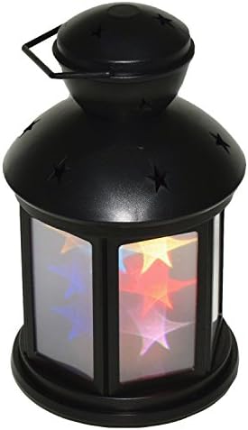 KINGDO 3D LED Star Lantern Light with Holographic Stars Design Battery-Operated Decorate Lamp (Black)