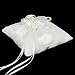 Tinksky 1515cm Lovely Flower Buds Faux Pearls Decor Bridal Wedding Ceramony Pocket Ring Pillow Cushion Bearer with Ribbons (White)