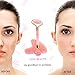 LAVA BEAUTY 2 in 1 Natural Rose Quartz Face Roller & Gua Sha | Facial & Eye Massager Anti Aging Skin Tool Set | Jade Roller Alternative Slimmer | Pink Stone