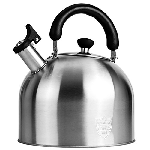 Click Here to See More Images Kettle home kitchen stainless steel whistle teapot outdoor hiking camping kettle coffee pot (Size : 2222.5cm)