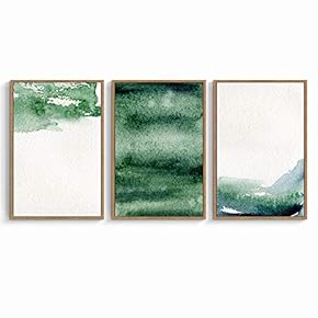 signwin 3 Piece Framed Canvas Wall Art Green...