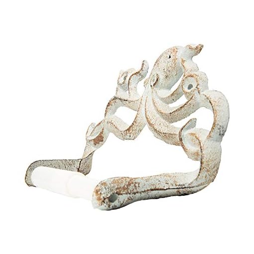 Decorative Cast Iron Octopus Toilet Paper Roll Holder Wall Mounted