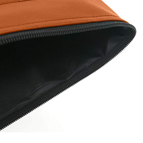 Money Bank Deposit Bag with Zipper | 11x6 inch | Brown | Durable Leatherette Money Cash Coin Check Wallet Pouch for Men & Women with Framed ID Window and Blank Card | by GIDABRAND (1) - Thumbnail 3