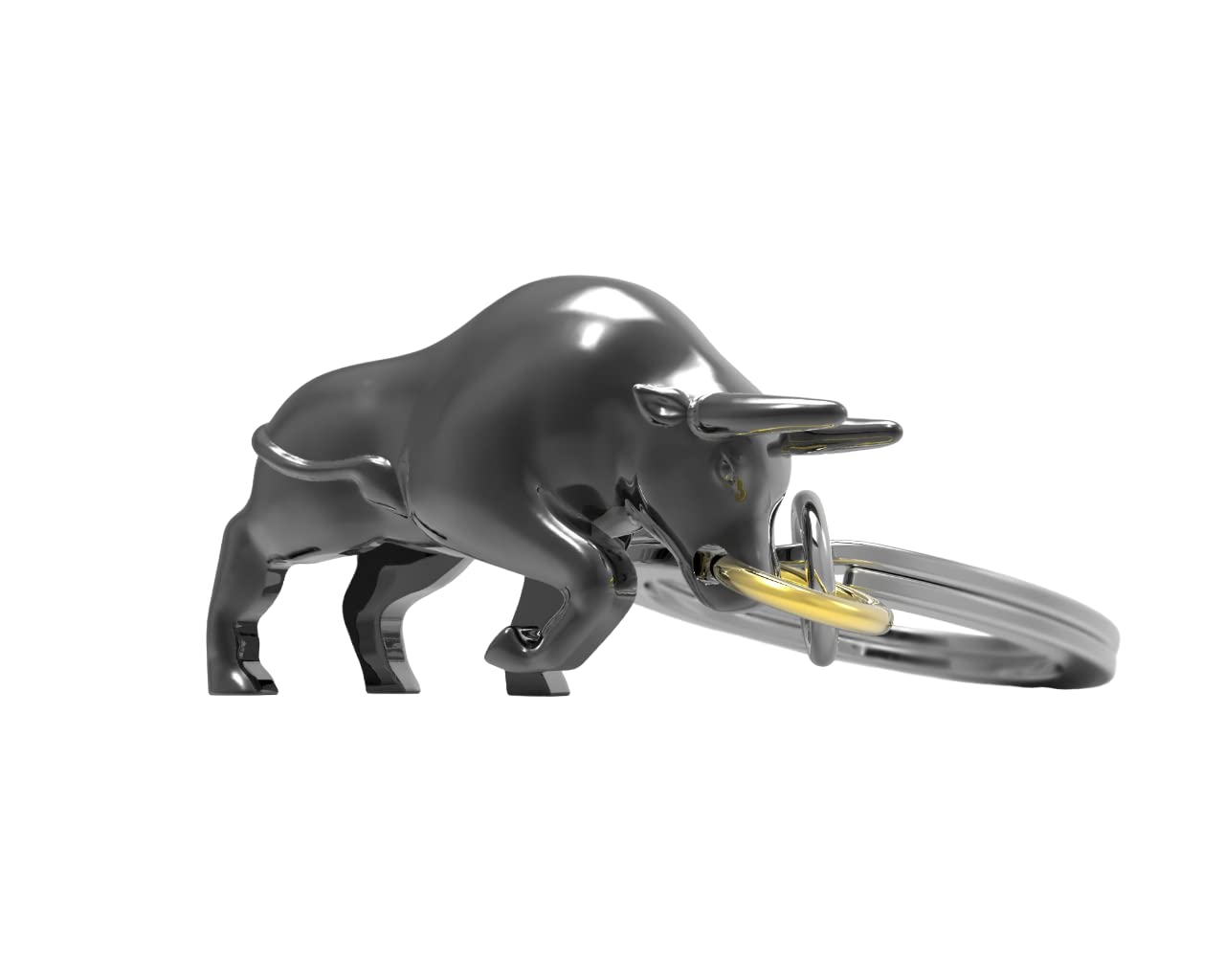 O meta[l]morphose METALMORPHOSE – Taurus Keyring – MTM092-01, Black, One Size