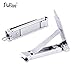 DaBee Folding Fingernail Clippers Trimmers with Built-in Nail File & Cleaner and Small Loop to Carry with Keyring Handy Foldable Ultrathin