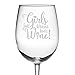 Fineware Girls Just Wanna Have Wine - 19 oz Large Etched ARC Wine Glass - Perfect Gift for Her