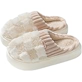 Checkered Slippers House Slippers House Shoes Memory Foam Plush Bedroom Indoor Outdoor Shoes For Women Men