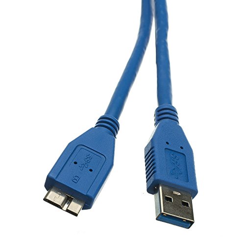 Micro USB 3.0 Cable, Blue, Type A Male to Micro-B Male, 6 foot - Durable Micro Sync Extension Scanner M/F Connector Braided Mobile Charging Wire