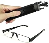 I-Mag Executive Slim Metal Reading Glasses with Slide Open Hard Case (1.00, Black)