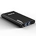 Kinps Battery Pack 10000 mAh Portable Series Pocket-Size External Portable Charger Universal Compatibility Dual Ports Total Output 3.5A Power Bank with Aluminum Case (Black)