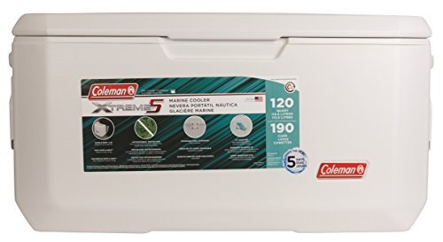 Coleman 120-Quart Xtreme 5 Marine Cooler Summer Family Escapade Coleman 120-Quart Xtreme 5 Marine Cooler Summer Family Escapade