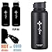 the flow Insulated Water Bottle Large 32oz Stainless Steel Hydro Vacuum Flask with Wide Mouth Straw Lid, Coffee Flip Lid and Carabiner, Double Wall Sports Travel Tumbler (Black, 32oz)