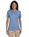 Jerzees Women's 4 Pearl Buttons Collar Polo Shirt, L, Light Blue