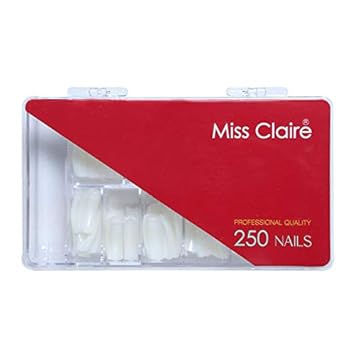 Miss Claire Miss Claire 250 Nails Tips Hm05-Natural, White, 1 Count,