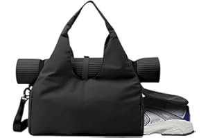 Large Capacity Gym Bag, Sports Duffel bag with Shoe Compartment & Wet Separation, Travel Bag with Adjustable Strap, Black, La