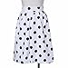 NEARTIME Women's Skirt, White Polka Dot Umbrella Skirt Retro Puff Skirts (XL)