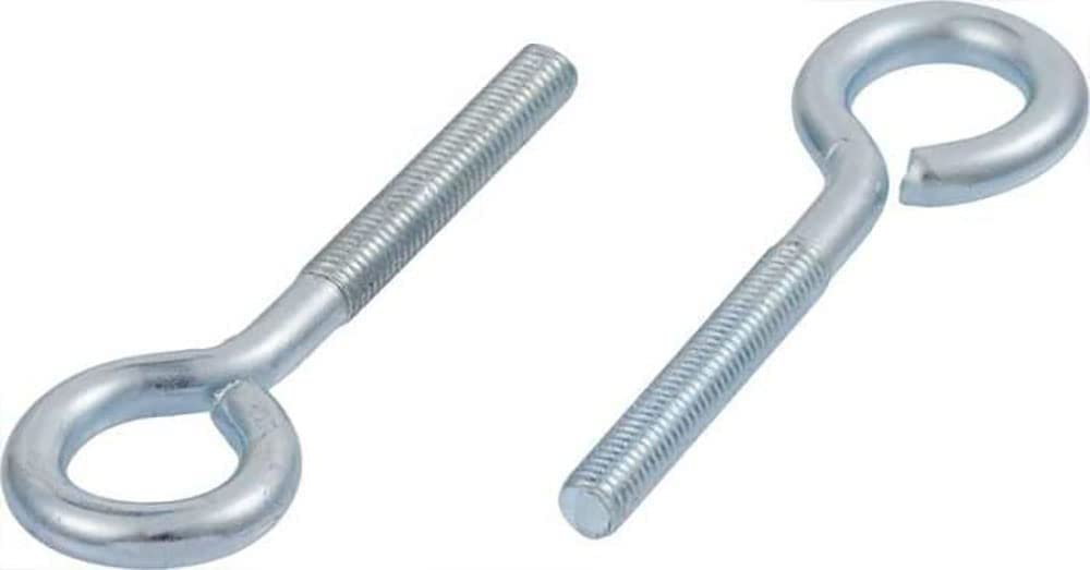 M10 x 150mm Closed Hook With Metric Thread Threaded Hook Bolts Steel Hook Bolt Hanging Item (Pack of 4) E12C