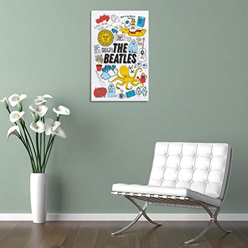 XYDQ Poster décoratif sur toile avec paroles de la chanson des Beatles 40 x 60 cm - Les Beatles, Paul McCartney, John Lennon, RIngo Starr, George Harrison XYDQ Poster décoratif sur toile avec paroles de la chanson des Beatles 40 x 60 cm – Image 6