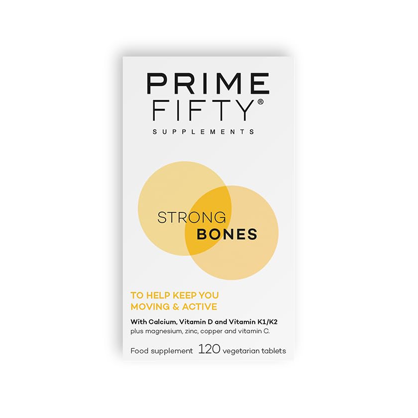 Prime Fifty Strong Bones Supplements – 120 Multivitamin Tablets with Calcium, Magnesium, Zinc, Copper & Vitamins – Developed for Over 50s to Help Keep You Active