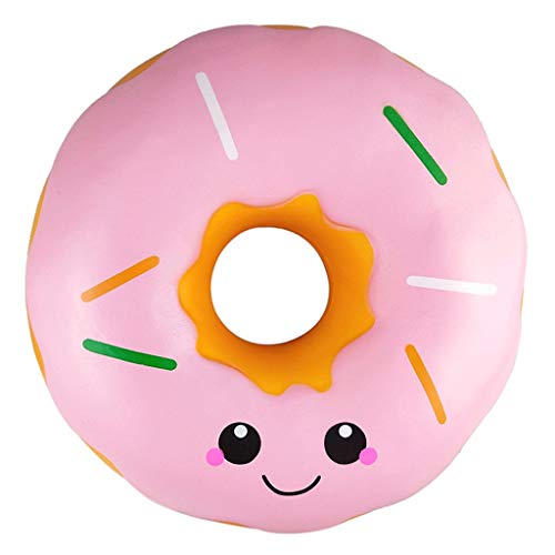 Naiflowers Funny Toys, Kawaii Stress Relief Toys Mochi Squishy Jumbo Doughnut Slow Rising Cream Scented Toy Party Favours Kids Boys Baby Birthday Gift (Pink)